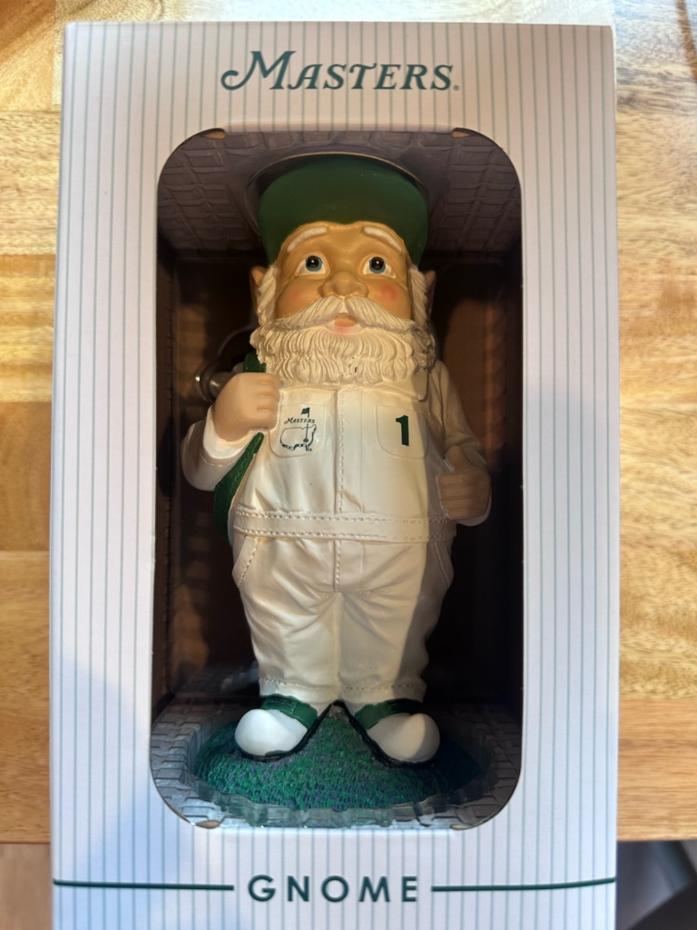 Masters White & Green Golf Gnome Figurine mini